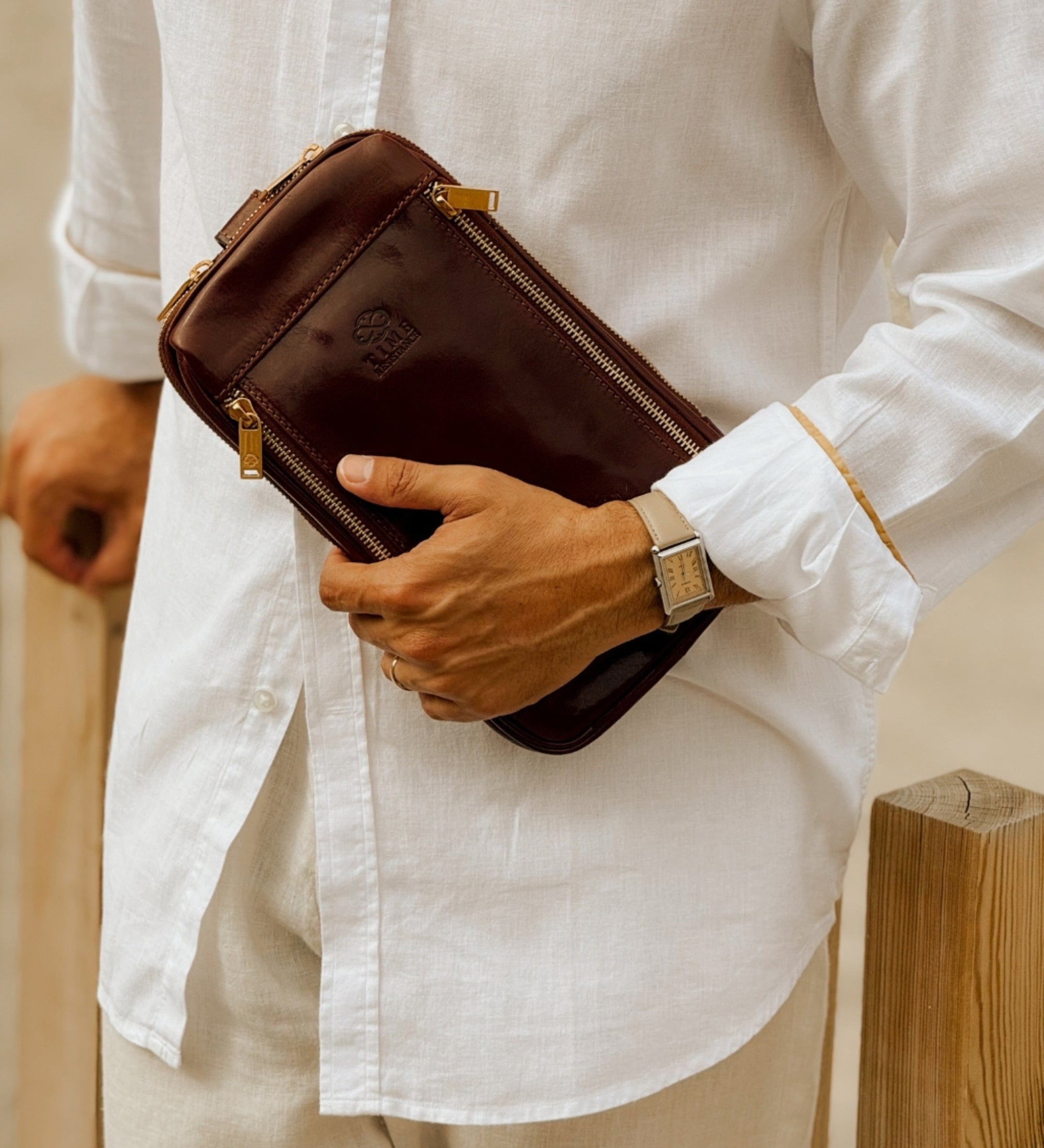 Riñonera cruzada/sling bag de cuero: Kim