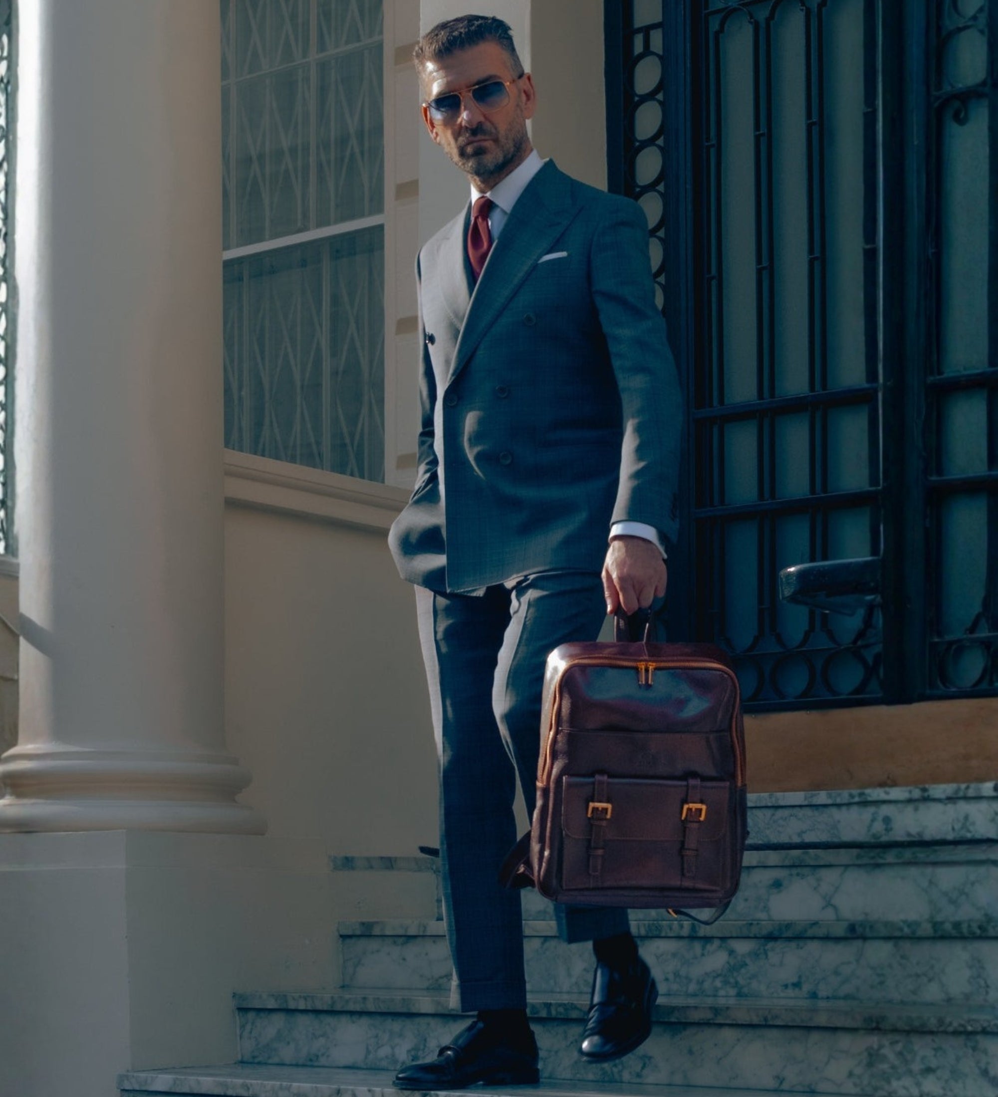 Mochila de cuero grande para hombre: The Divine Comedy