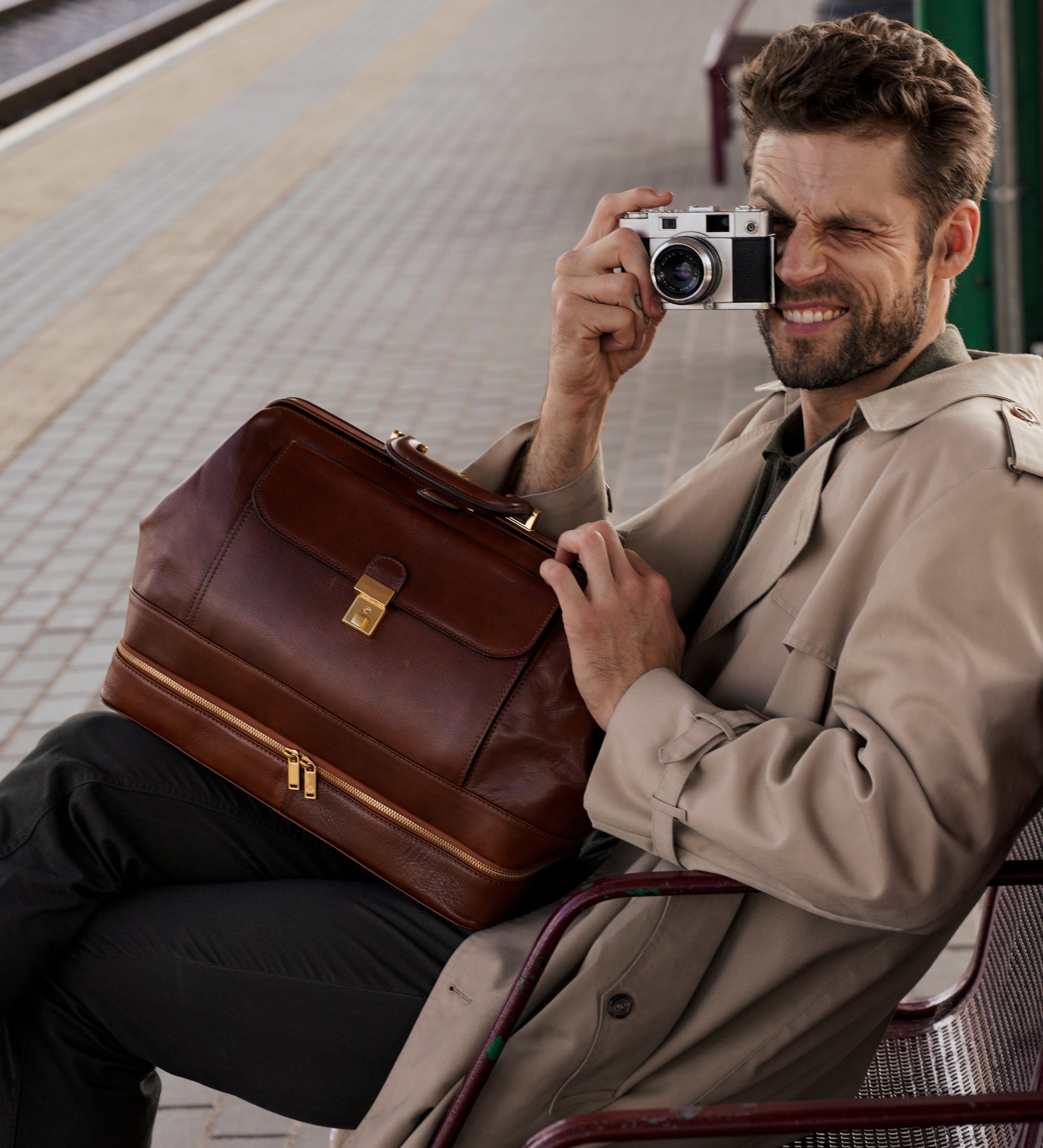 Bolso de médico de cuero italiano grande: The Master and Margarita