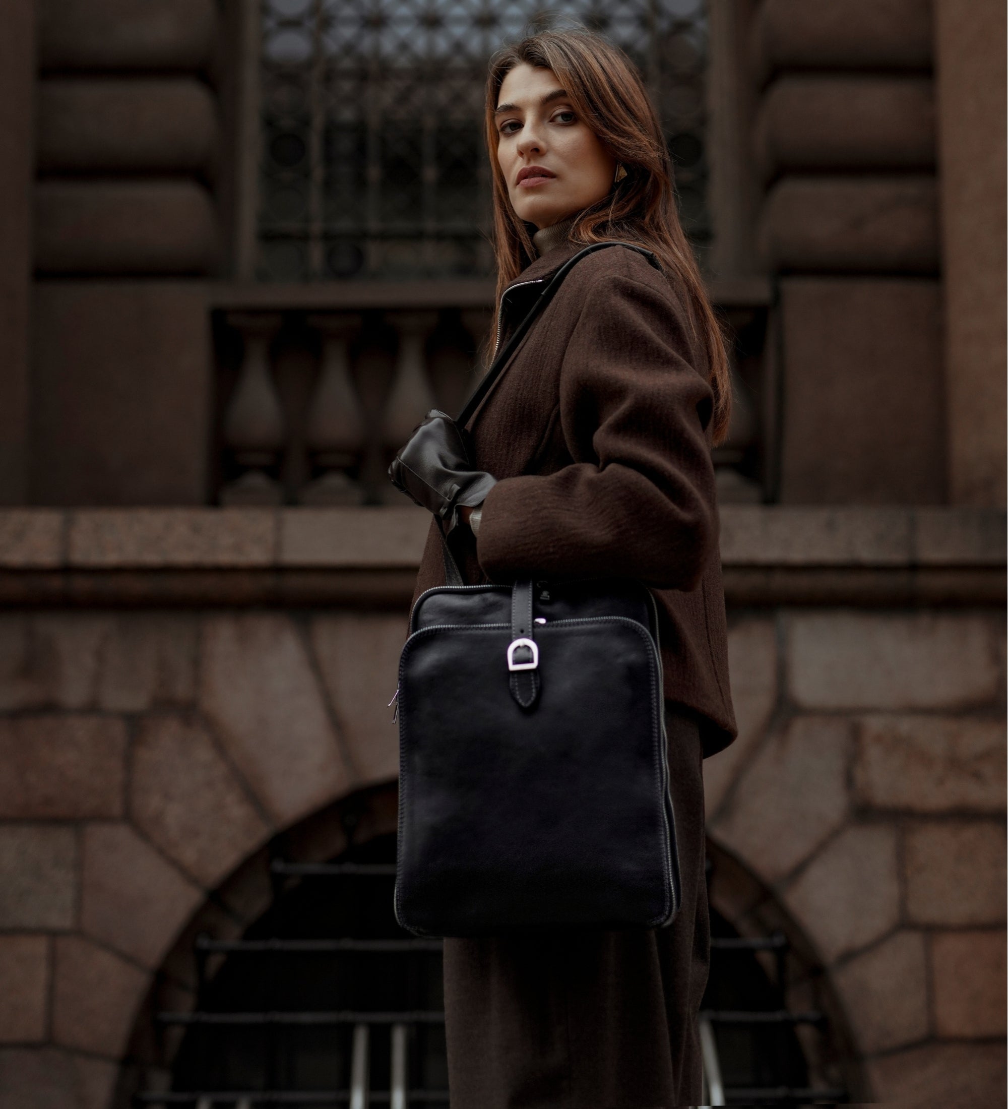 Bolso de hombro/mochila de cuero convertible para mujer: Clarissa