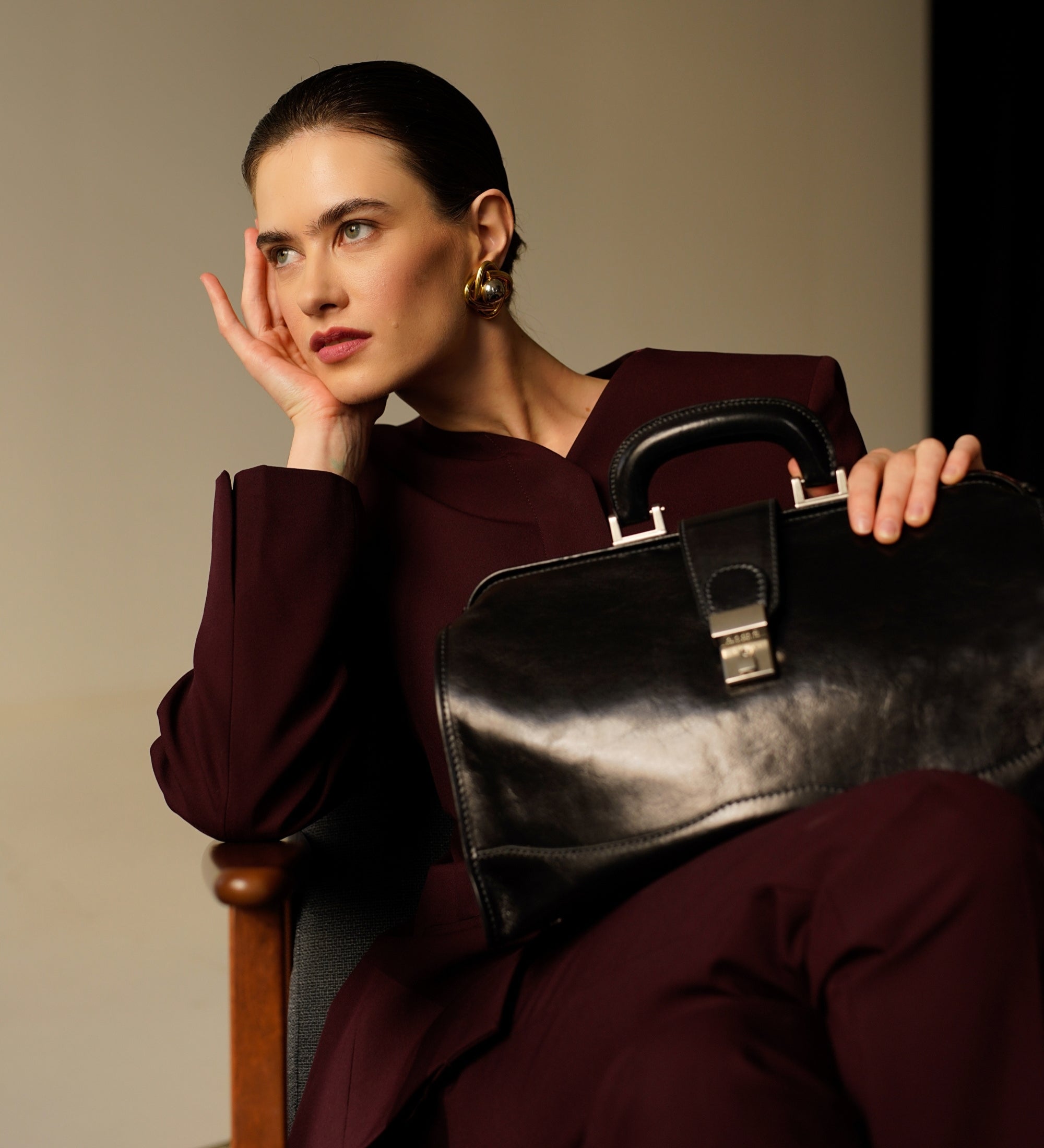 Bolso de médico de cuero pequeño para mujer: David Copperfield
