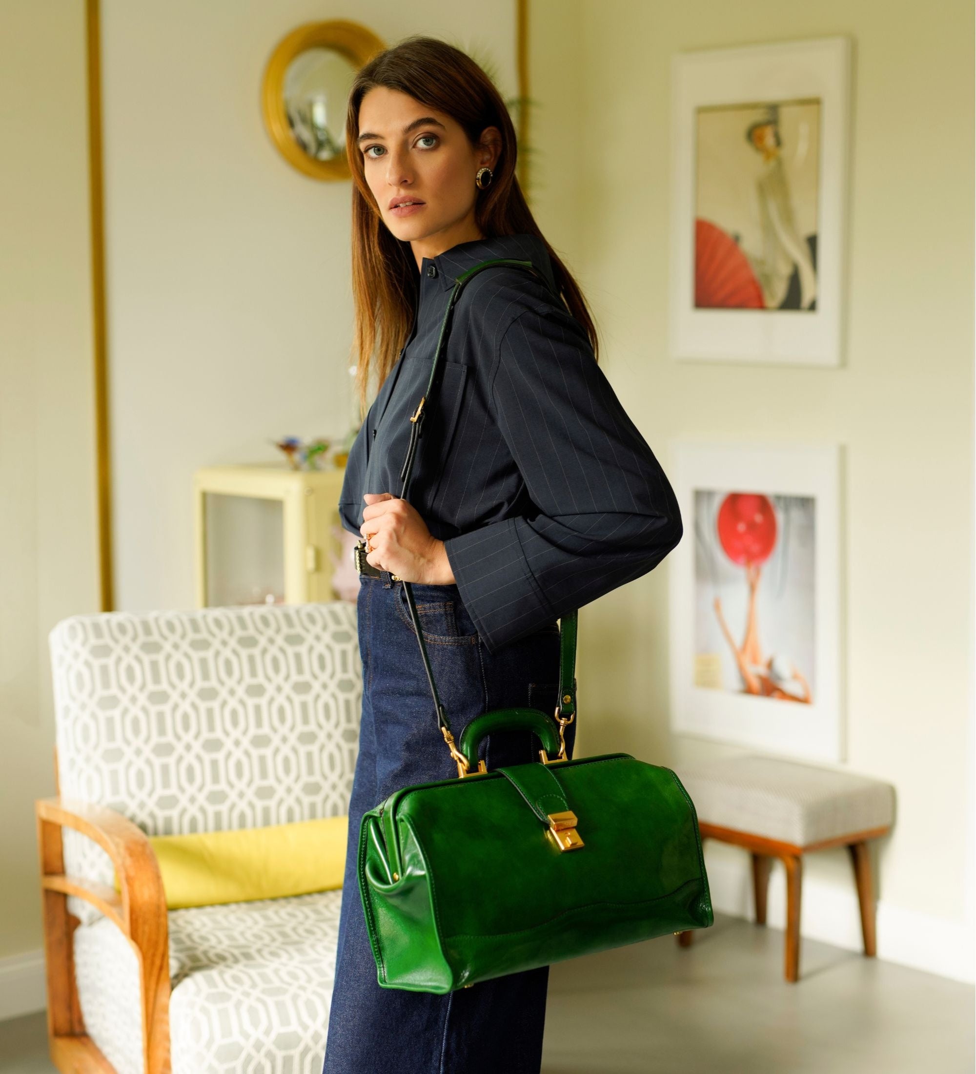 Bolso de médico de cuero pequeño para mujer: David Copperfield