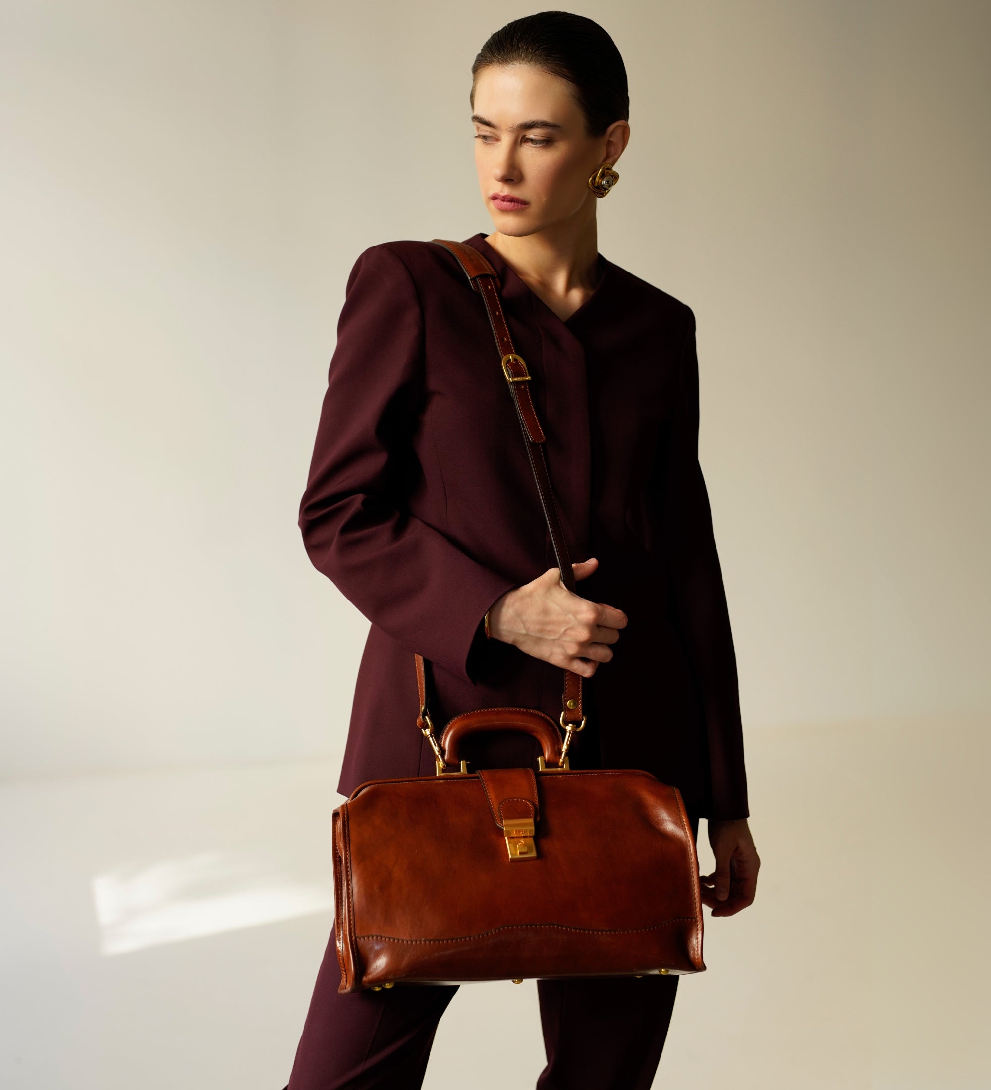 Bolso de médico de cuero pequeño para mujer: David Copperfield