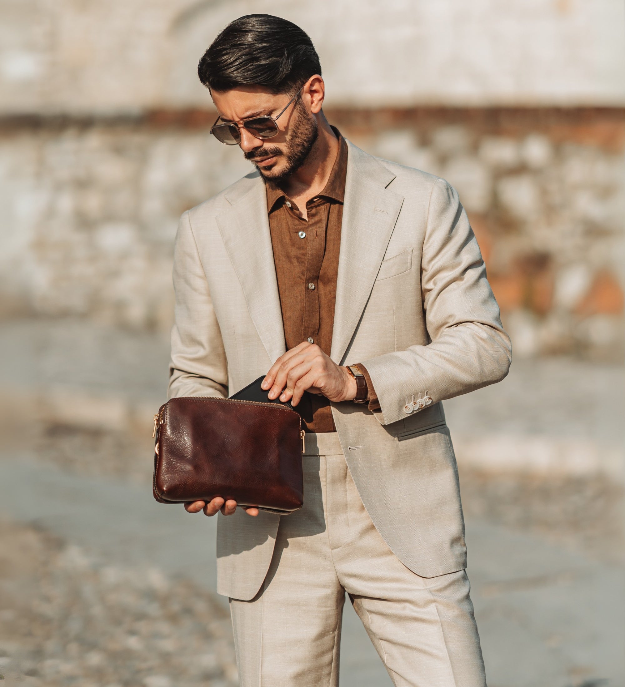 Cartera de mano de cuero: Ulysses